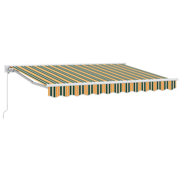 vidaXL Einziehbare Markise Grün und Gelb 350x200 cm Stoff