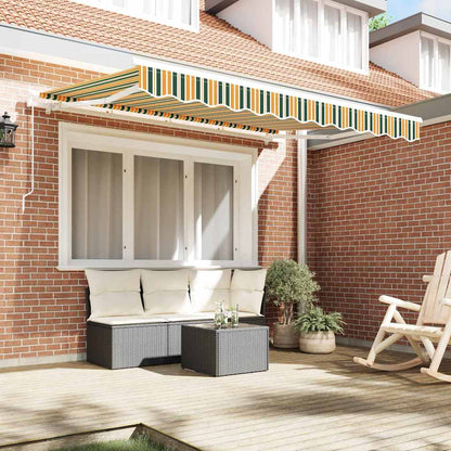 vidaXL Einziehbare Markise Grün und Gelb 350 x 200 cm