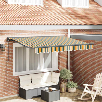 vidaXL Einziehbare Markise Grün und Gelb 350 x 200 cm