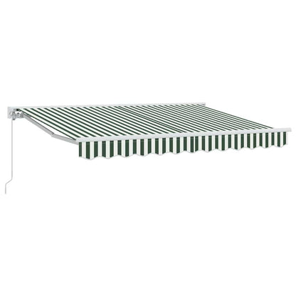 vidaXL Einziehbare Markise Grün und Weiß 350 x 200 cm