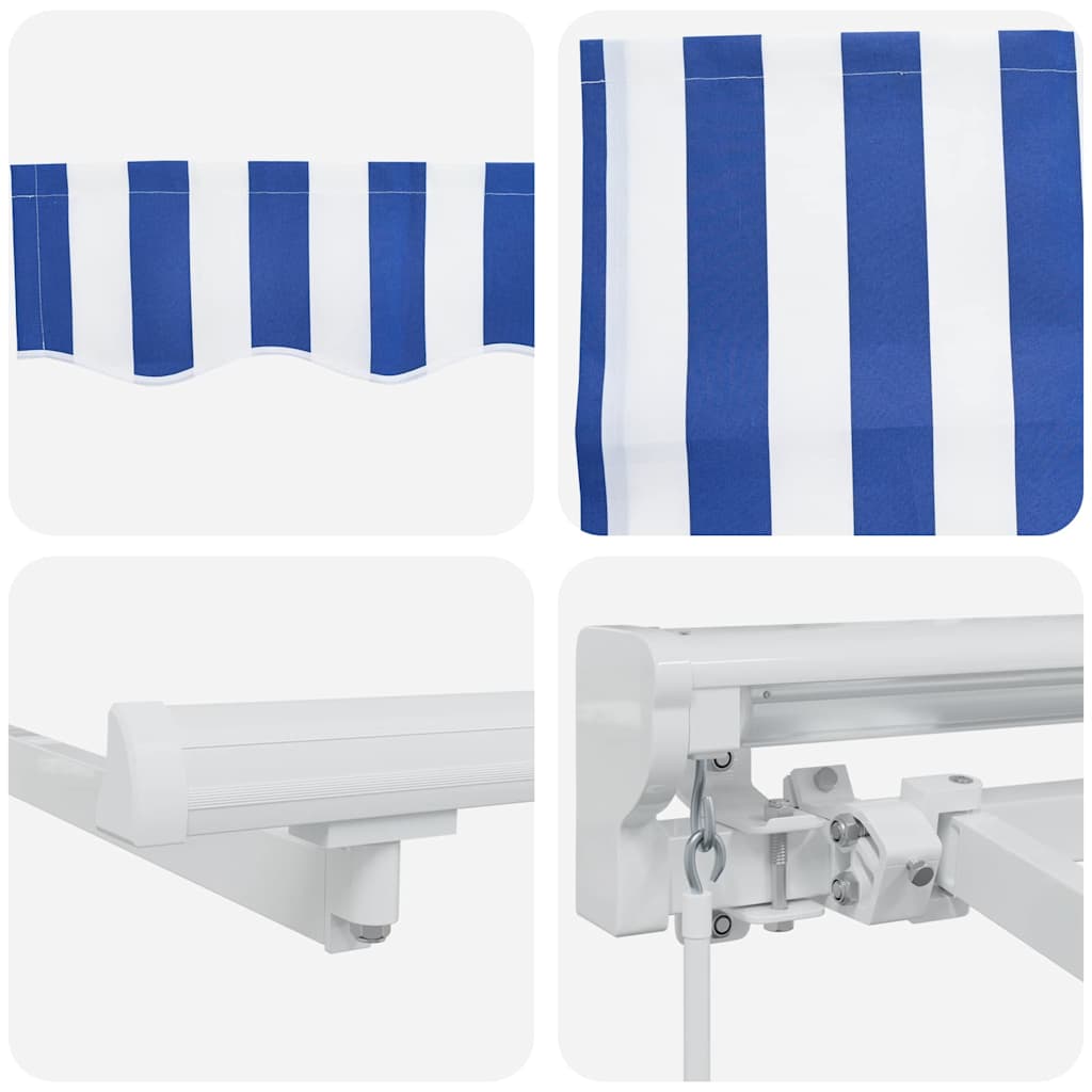 vidaXL Einziehbare Markise Blau und Weiß 400 x 200 cm