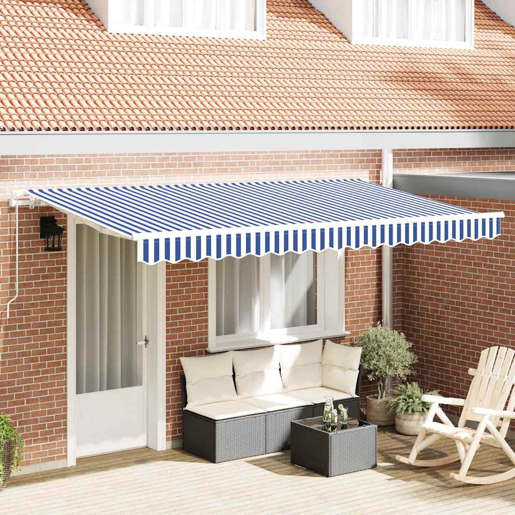 vidaXL Store banne rétractable Bleu 400 x 200 cm Tissu