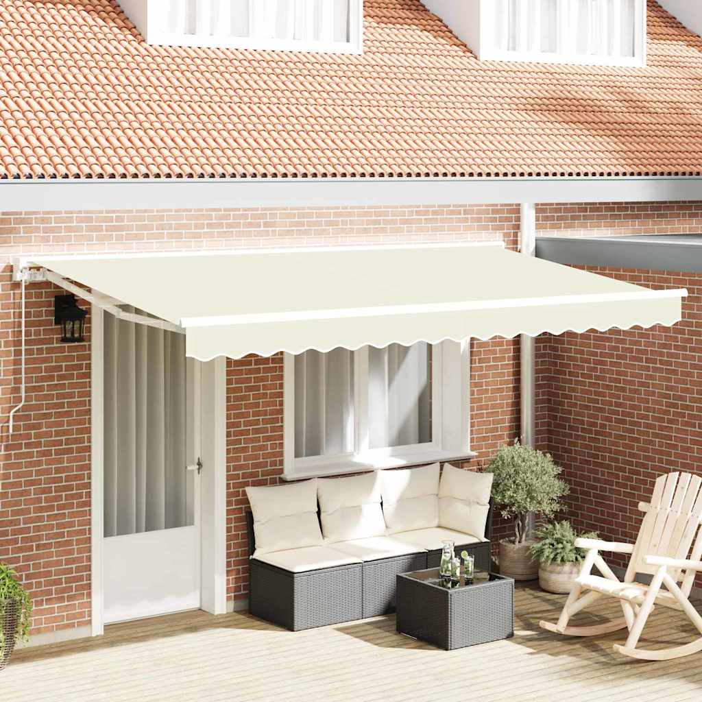 vidaXL Einziehbare Markise Creme 400 x 200 cm Polyester und Metall