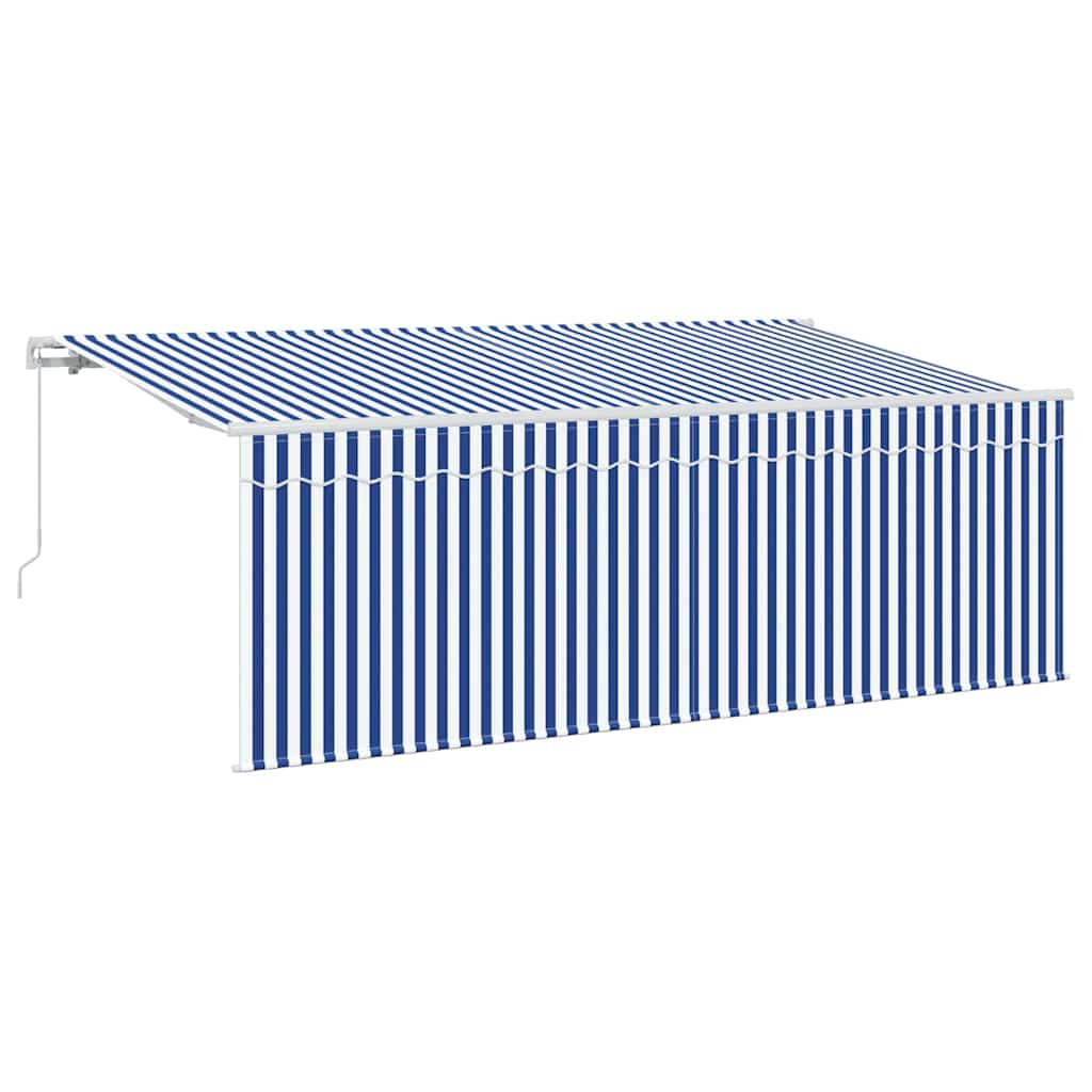vidaXL Einziehbare Markise Blau und Weiß 400 x 200 cm