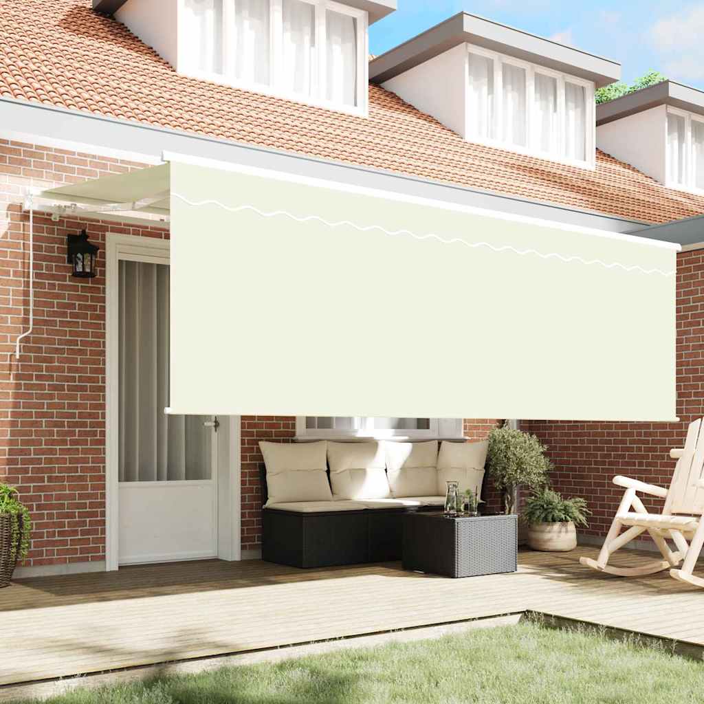 vidaXL Einziehbare Markise Creme 400 x 200 cm Polyester und Aluminium