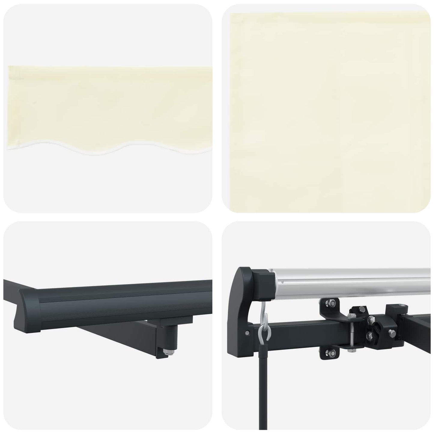 vidaXL Einziehbare Markise Creme 400 x 200 cm Polyester und Aluminium