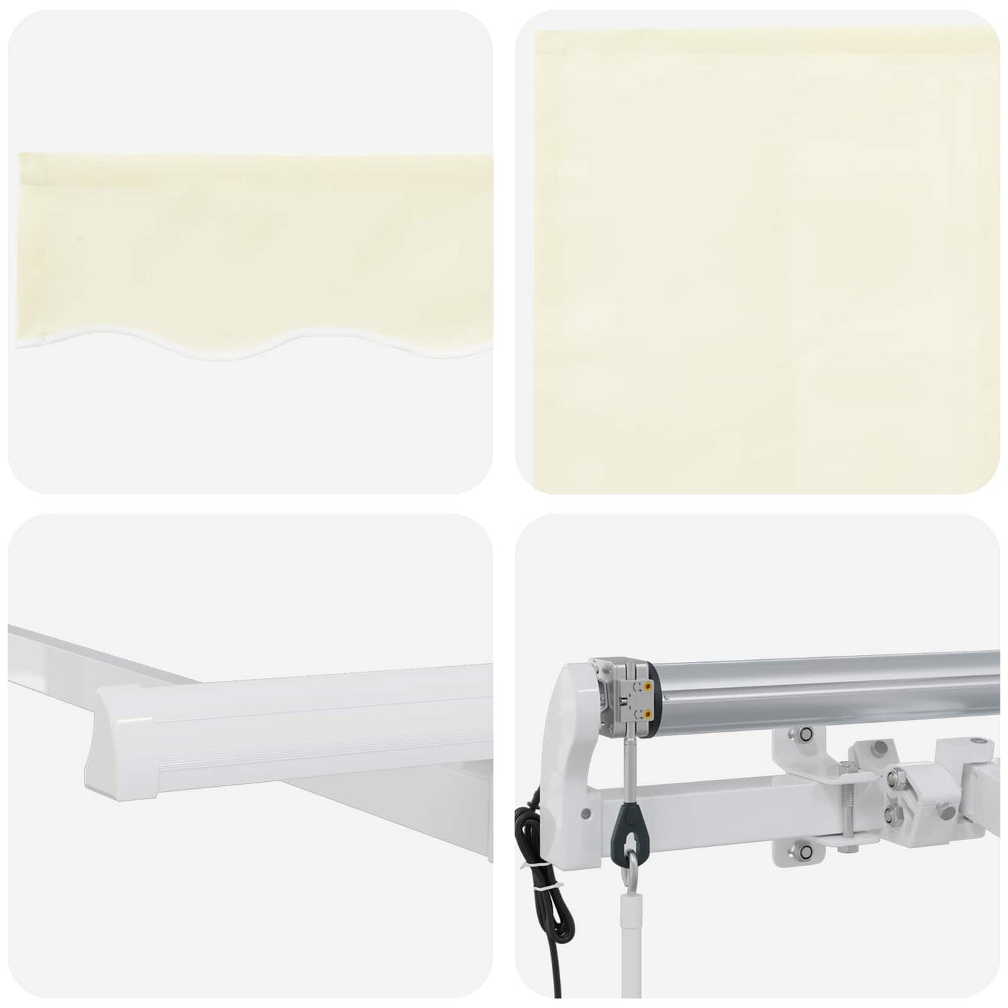 vidaXL Einziehbare Markise Creme 400 x 200 cm Polyester und Aluminium