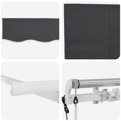 vidaXL Einziehbare Markise Anthrazit 400 x 200 cm
