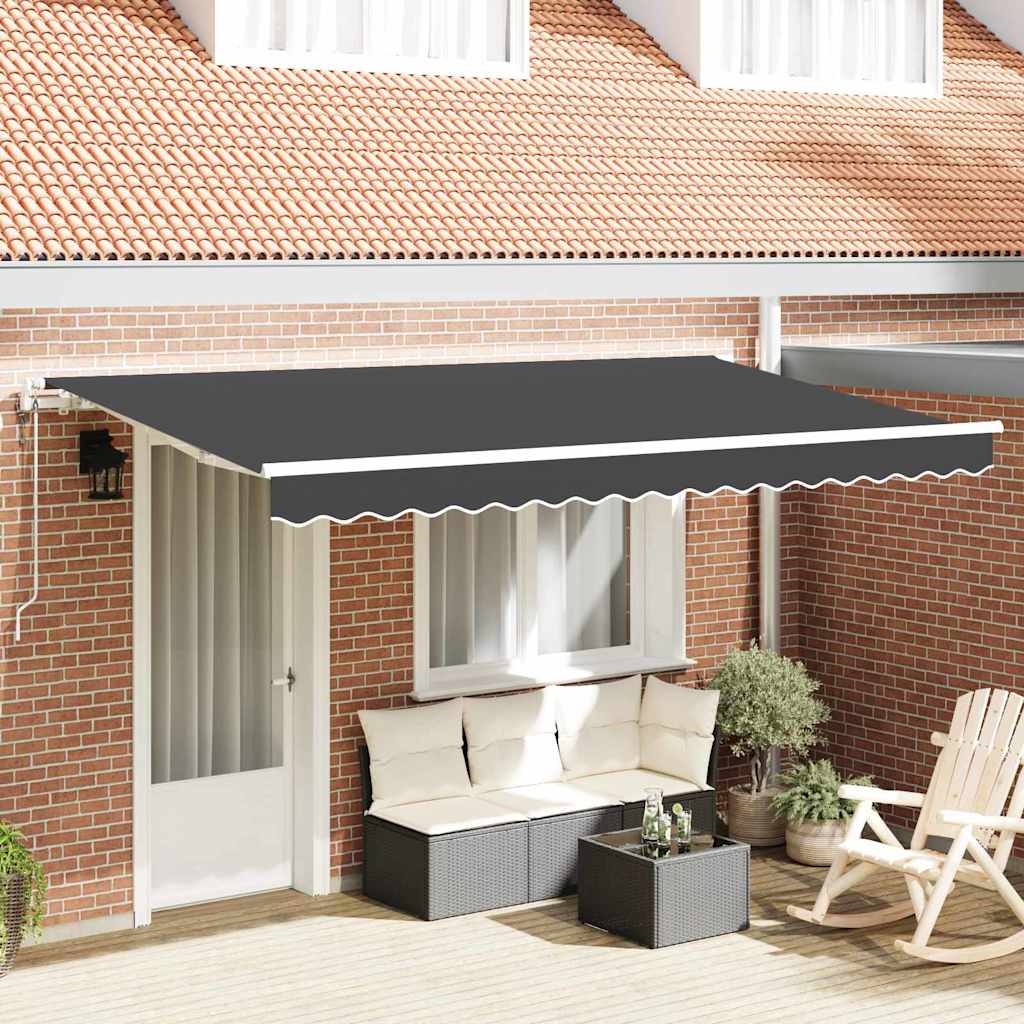 vidaXL Einziehbare Markise Anthrazit 400 x 200 cm
