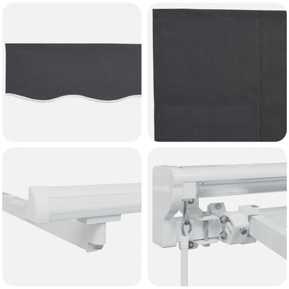 vidaXL Einziehbare Markise Anthrazit 400 x 200 cm Stoff