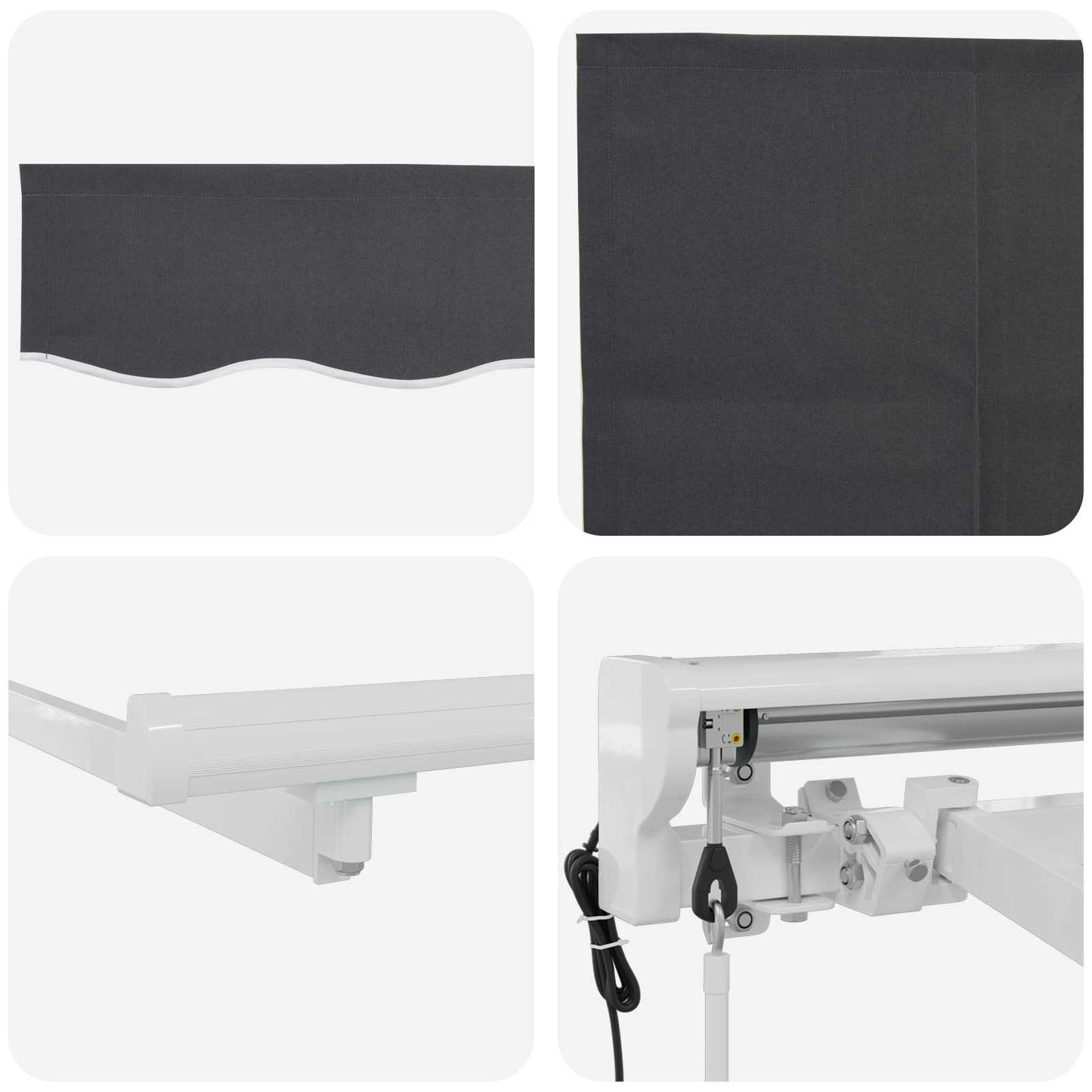 vidaXL Einziehbare Markise Anthrazit 400 x 200 cm Stoff