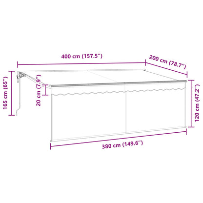 vidaXL Einziehbare Markise Anthrazit 400 x 200 cm Stoff