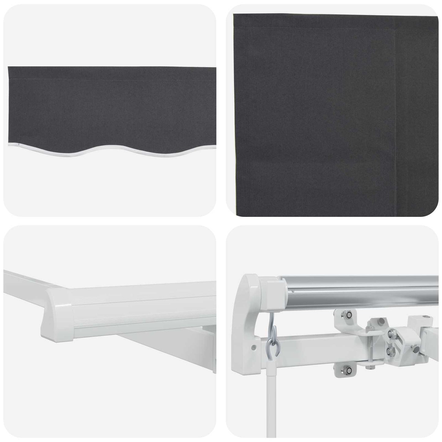 vidaXL Einziehbare Markise Anthrazit 400 x 200 cm Stoff