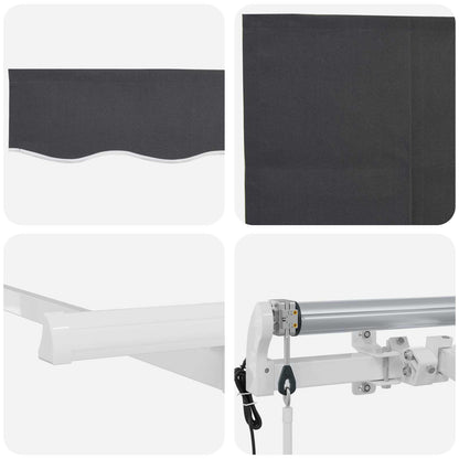 vidaXL Einziehbare Markise Anthrazit 400 x 200 cm Stoff