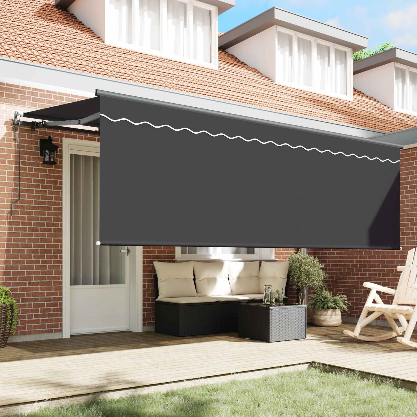 vidaXL Einziehbare Markise Anthrazit 400 x 200 cm Stoff