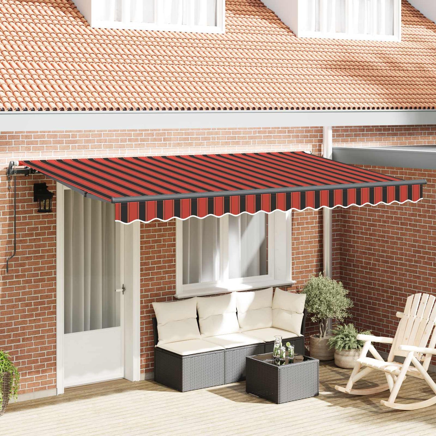 vidaXL Einziehbare Markise Orange 400 x 200 cm Stoff