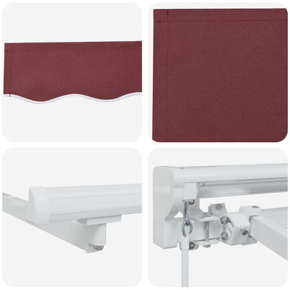 vidaXL Einziehbare Markise Bordeauxrot 400 x 200 cm