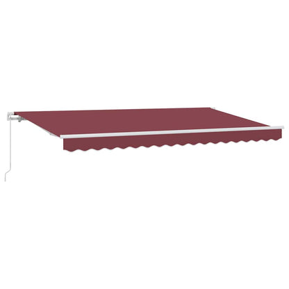 vidaXL Einziehbare Markise Bordeauxrot 400 x 200 cm Stoff