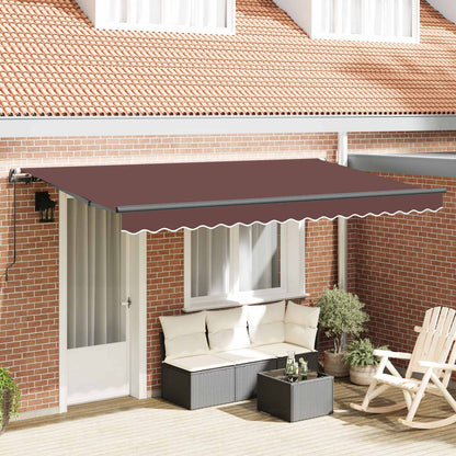 vidaXL Einziehbare Markise Braun 400 x 200 cm Polyester und Aluminium