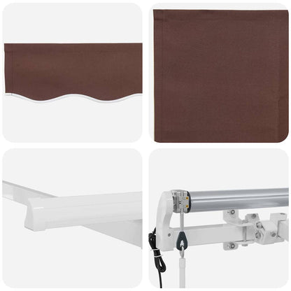 vidaXL Einziehbare Markise Braun 400 x 200 cm Polyester und Aluminium