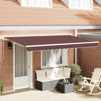 vidaXL Einziehbare Markise Braun 400 x 200 cm Polyester und Aluminium