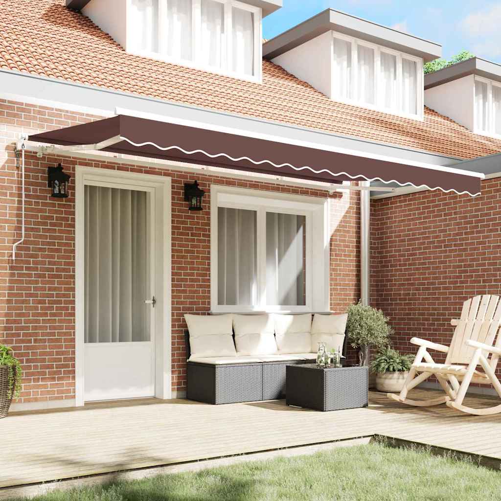 vidaXL Einziehbare Markise Braun 400 x 200 cm Polyester und Aluminium