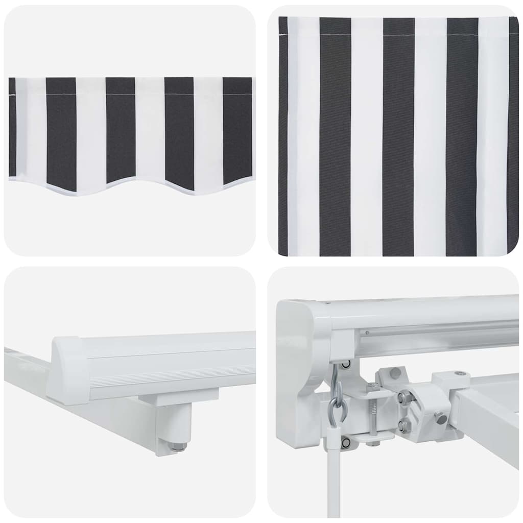 vidaXL Einziehbare Markise Anthrazit und Weiß 400x200 cm Stoff