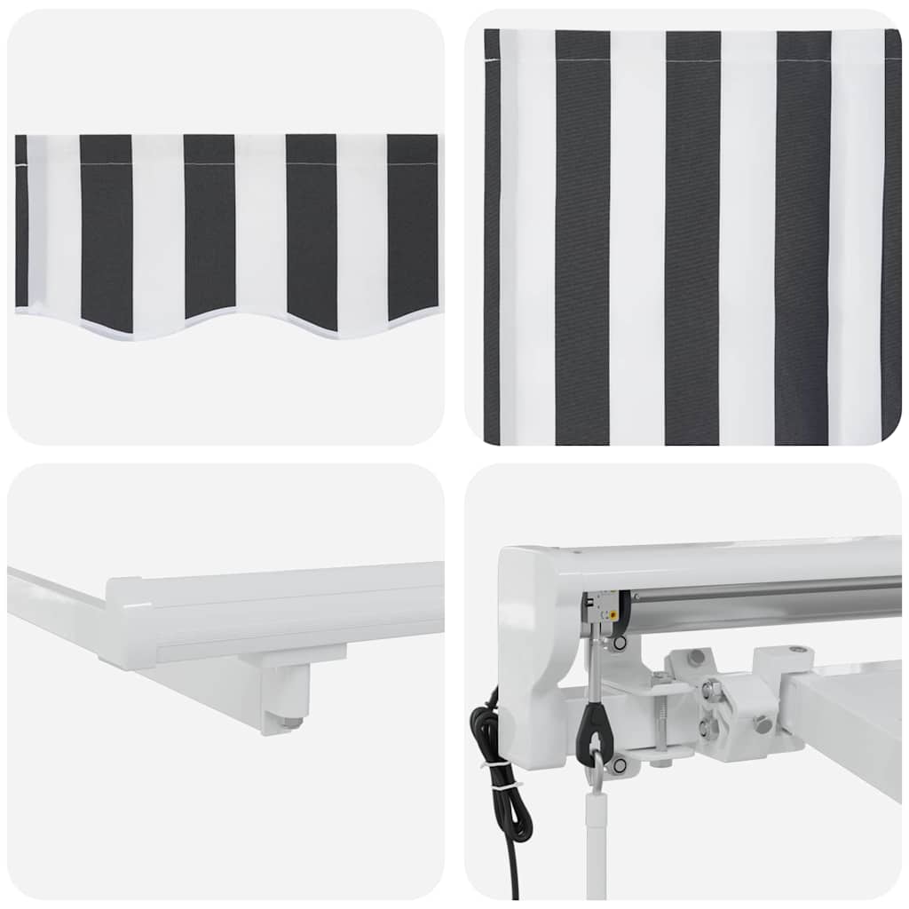 vidaXL Einziehbare Markise Anthrazit und Weiß 400x200 cm Stoff