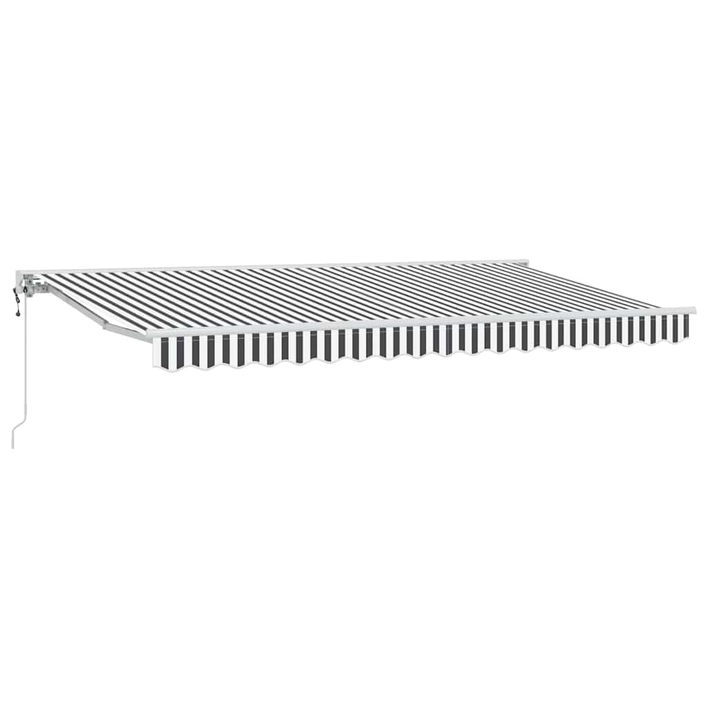 vidaXL Einziehbare Markise Anthrazit und Weiß 400x200 cm Stoff
