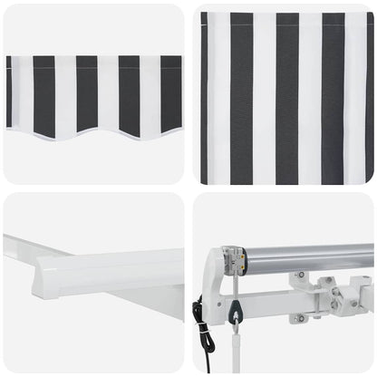 vidaXL Einziehbare Markise Anthrazit und Weiß 400 x 200 cm