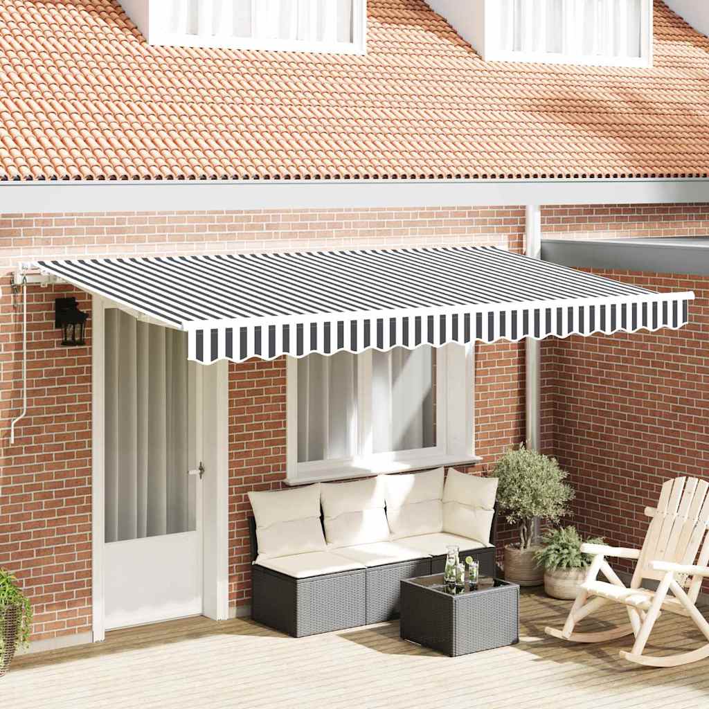 vidaXL Einziehbare Markise Anthrazit und Weiß 400 x 200 cm
