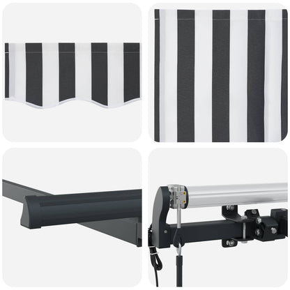 vidaXL Einziehbare Markise Anthrazit und Weiß 400 x 200 cm