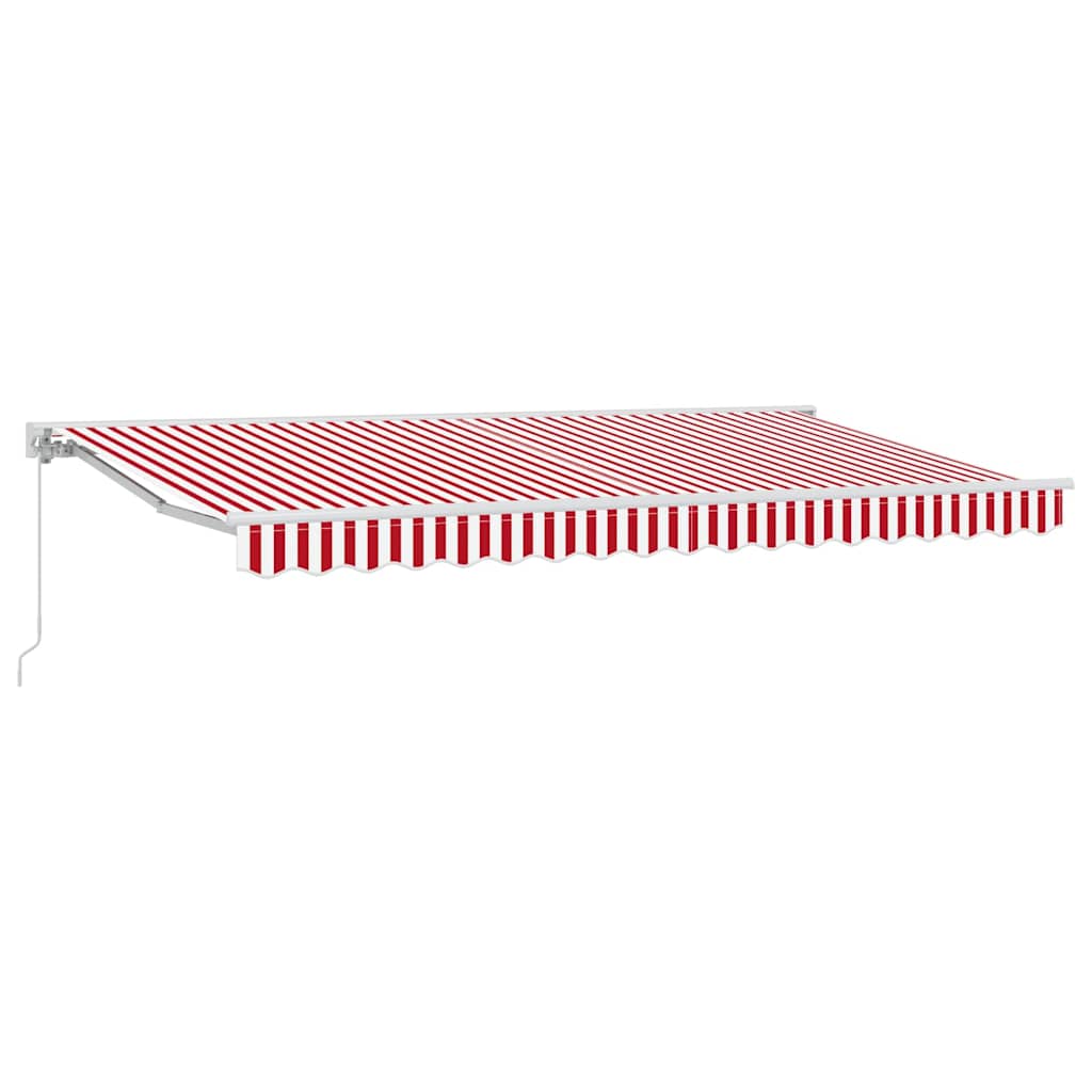 vidaXL Einziehbare Markise Rot und Weiß 400x200 cm Stoff