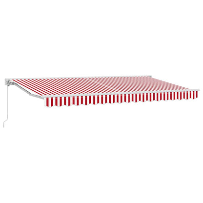 vidaXL Einziehbare Markise Rot und Weiß 400x200 cm Stoff