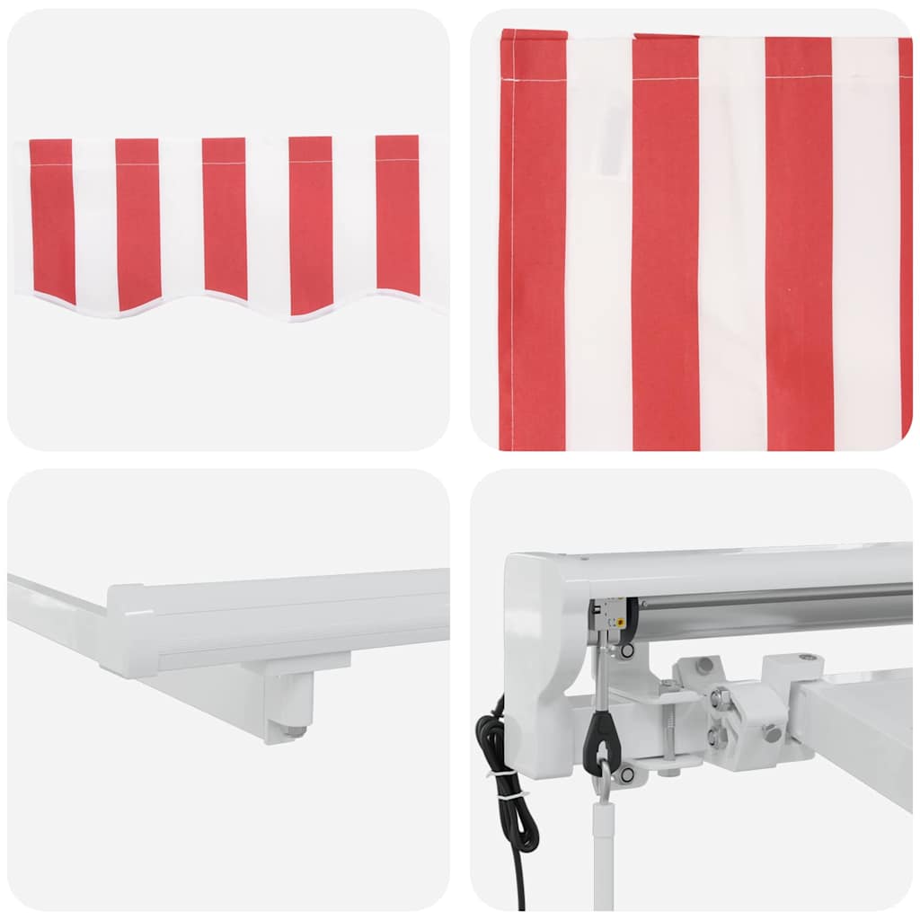 vidaXL Einziehbare Markise Rot und Weiß 400x200 cm Stoff