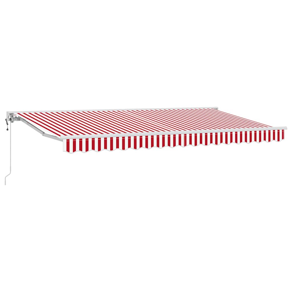 vidaXL Einziehbare Markise Rot und Weiß 400x200 cm Stoff