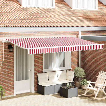 vidaXL Einziehbare Markise Rot und Weiß 400 x 200 cm