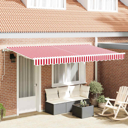 vidaXL Einziehbare Markise Rot und Weiß 400 x 200 cm