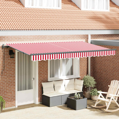 vidaXL Einziehbare Markise Rot und Weiß 400 x 200 cm