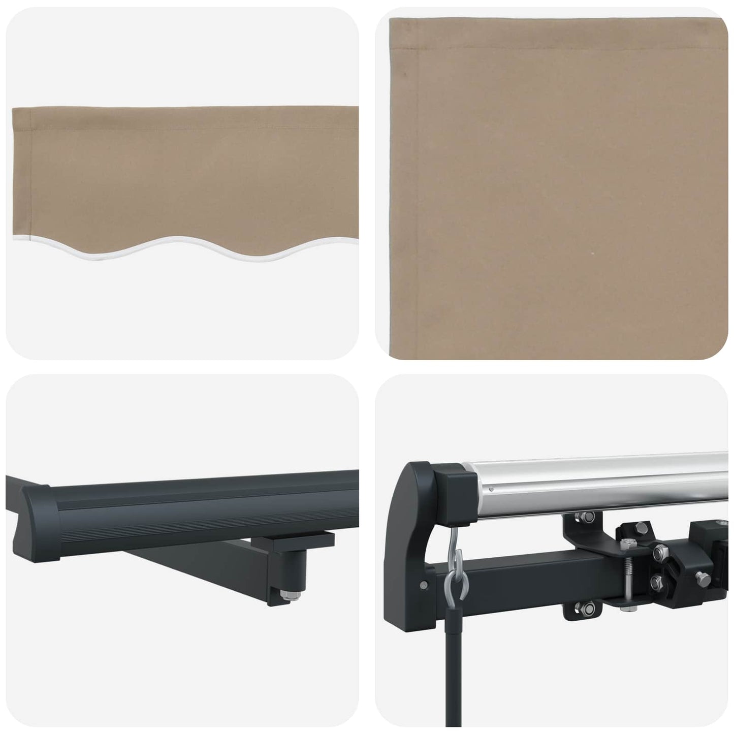 vidaXL Einziehbare Markise Beige 400 x 200 cm Polyester und Aluminium