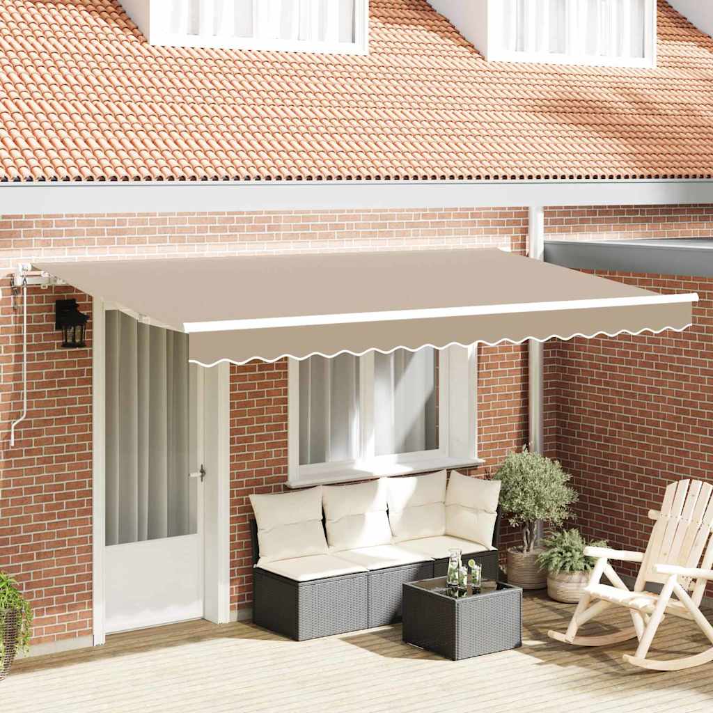 vidaXL Einziehbare Markise Beige 400 x 200 cm Polyester und Aluminium