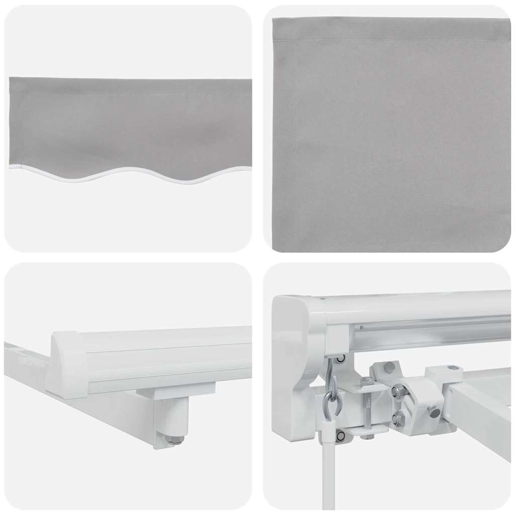 vidaXL Einziehbare Markise Hellgrau 400x200 cm Stoff