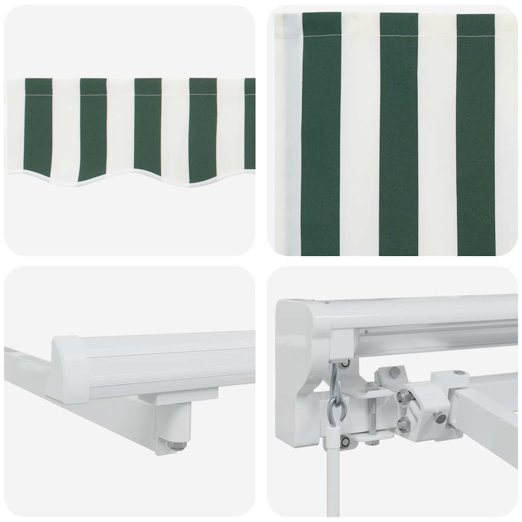 vidaXL Einziehbare Markise Grün und Weiß 400x200 cm Stoff