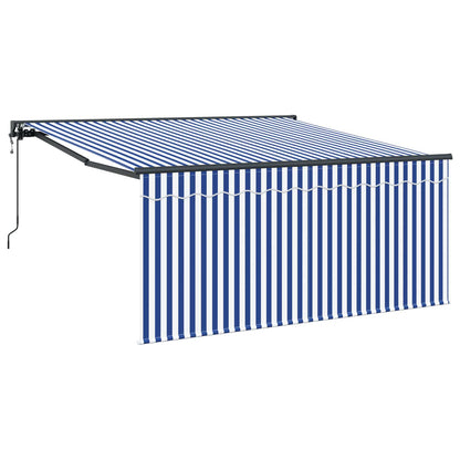 vidaXL Einziehbare Markise Blau und Weiß 300 x 250 cm