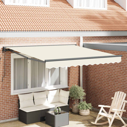vidaXL Einziehbare Markise Creme 300 x 250 cm Polyester und Metall