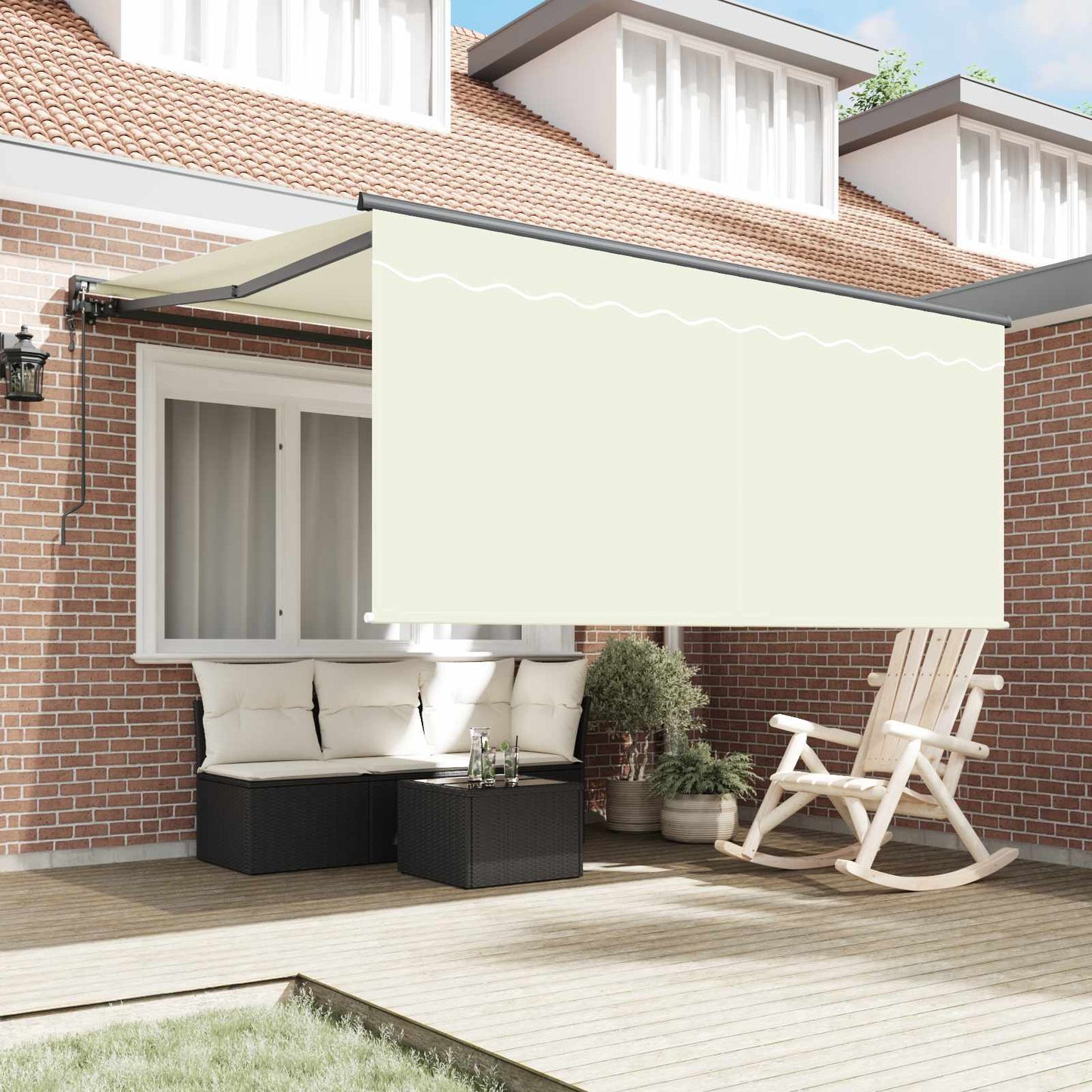vidaXL Einziehbare Markise Creme 300 x 250 cm Polyester und Aluminium