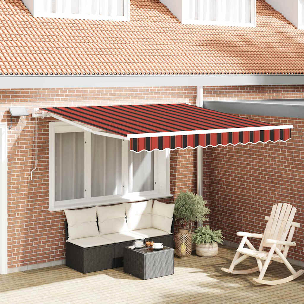 vidaXL Einziehbare Markise Orange und Braun 300 x 250 cm