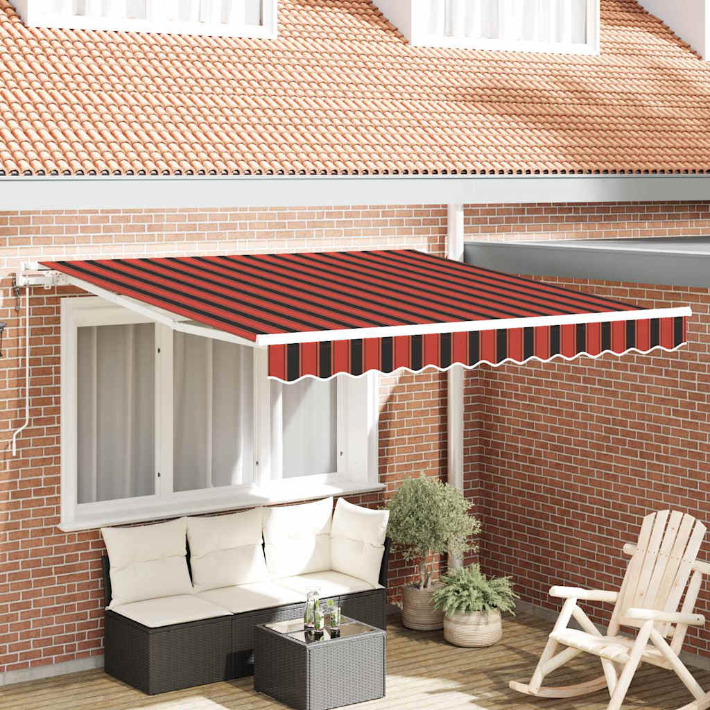 vidaXL Einziehbare Markise Orange und Braun 300 x 250 cm Stoff