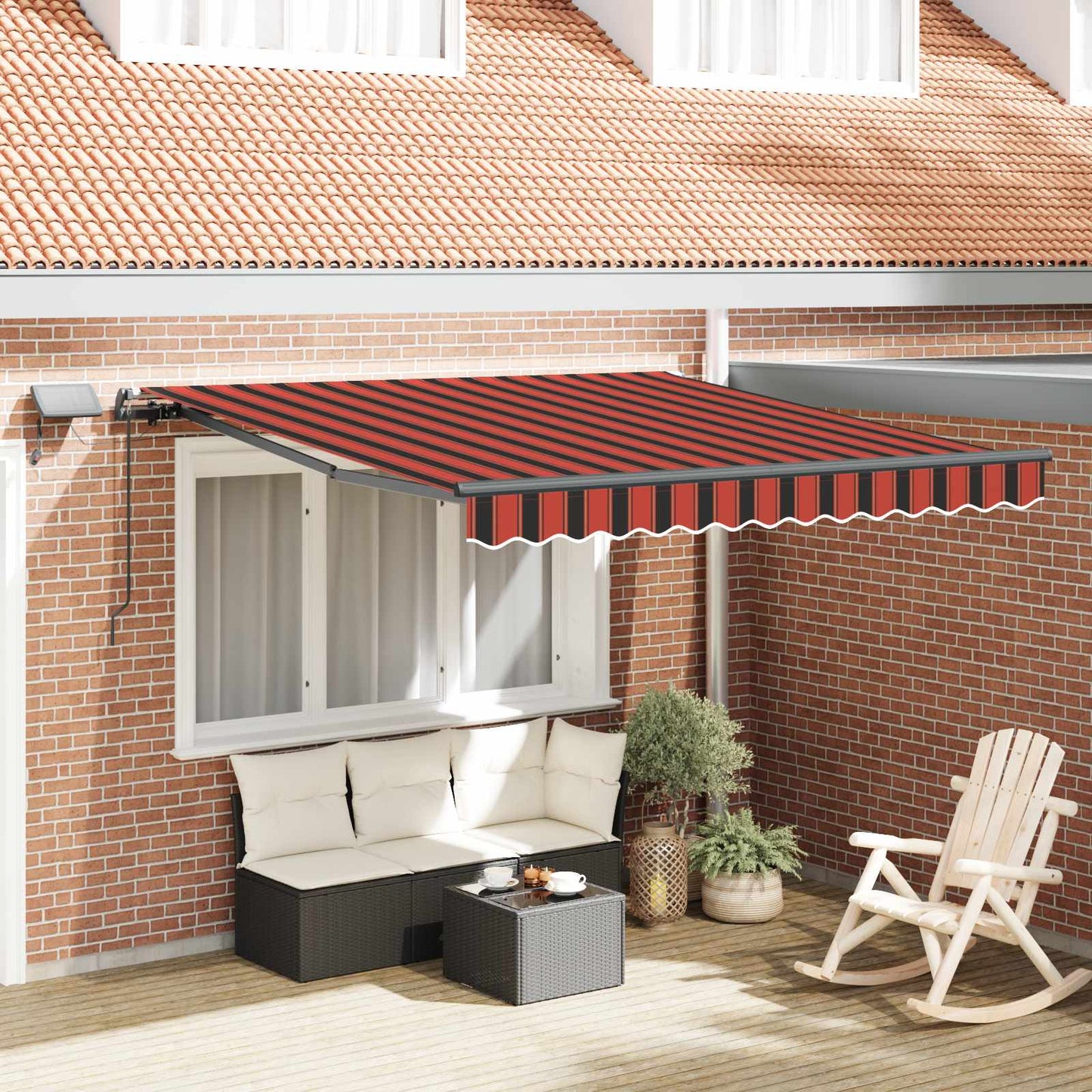 vidaXL Einziehbare Markise Orange und Braun 300 x 250 cm Stoff