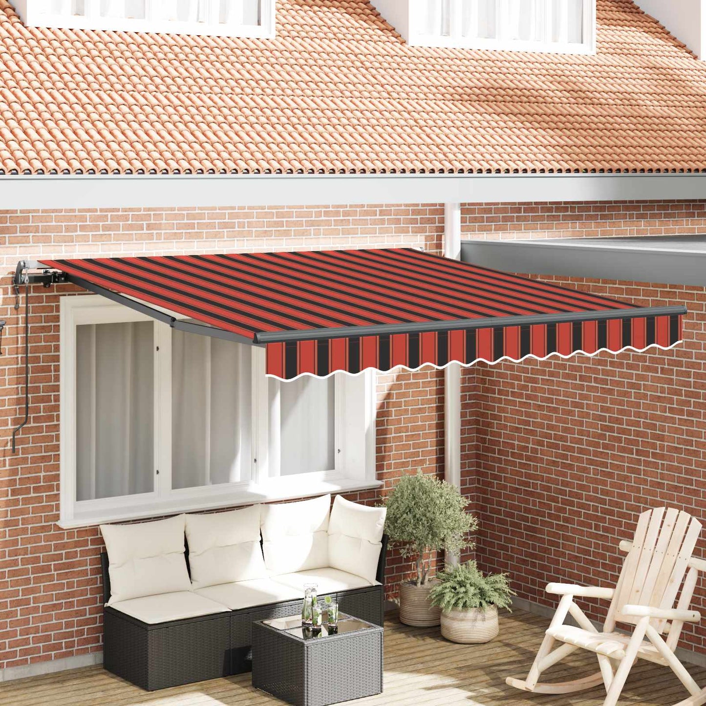 vidaXL Einziehbare Markise Orange und Braun 300 x 250 cm